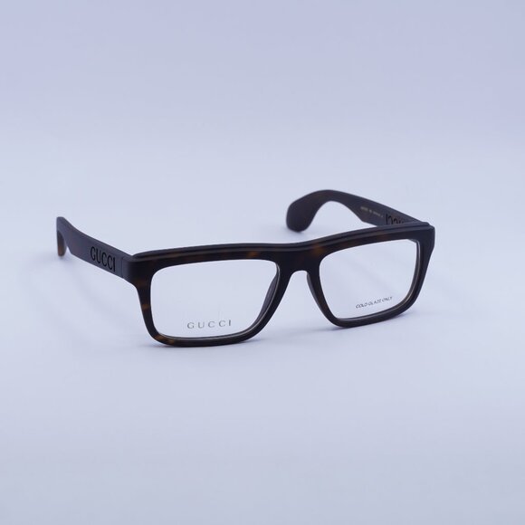 Gucci GG1572O 002 Eyeglasses Matte Havana 54mm Rectangle Frame - Picture 1 of 12